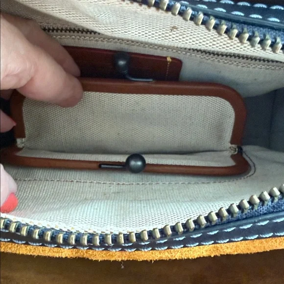 Coach 1941 Varsity Patch Rogue Leather Handbag with Orange Handles and Patches - Picture 6 of 10